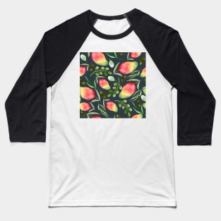 Mangoes and Greenery | Watercolor | Pattern Baseball T-Shirt